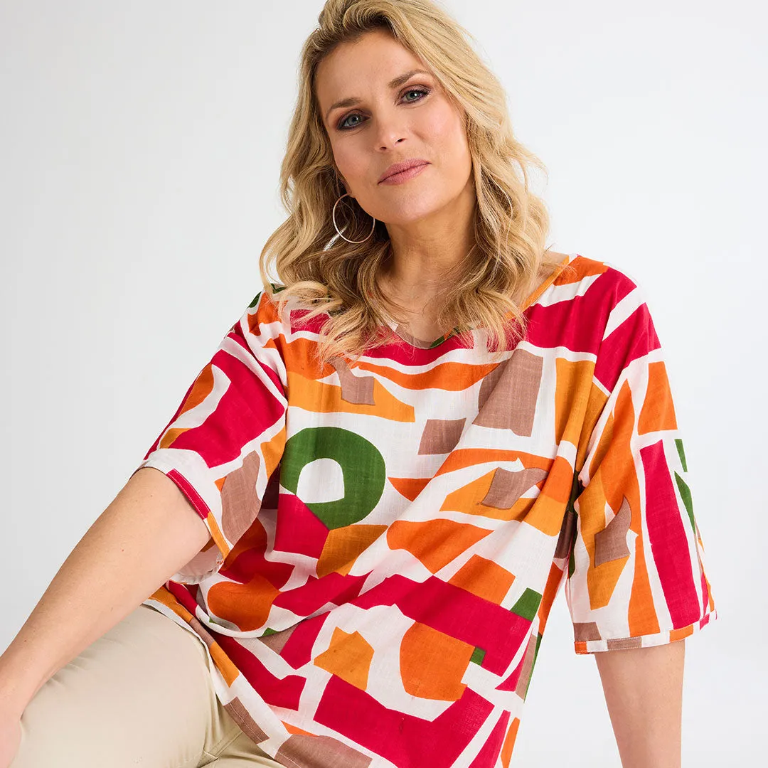 Ladies Abstract Print Top