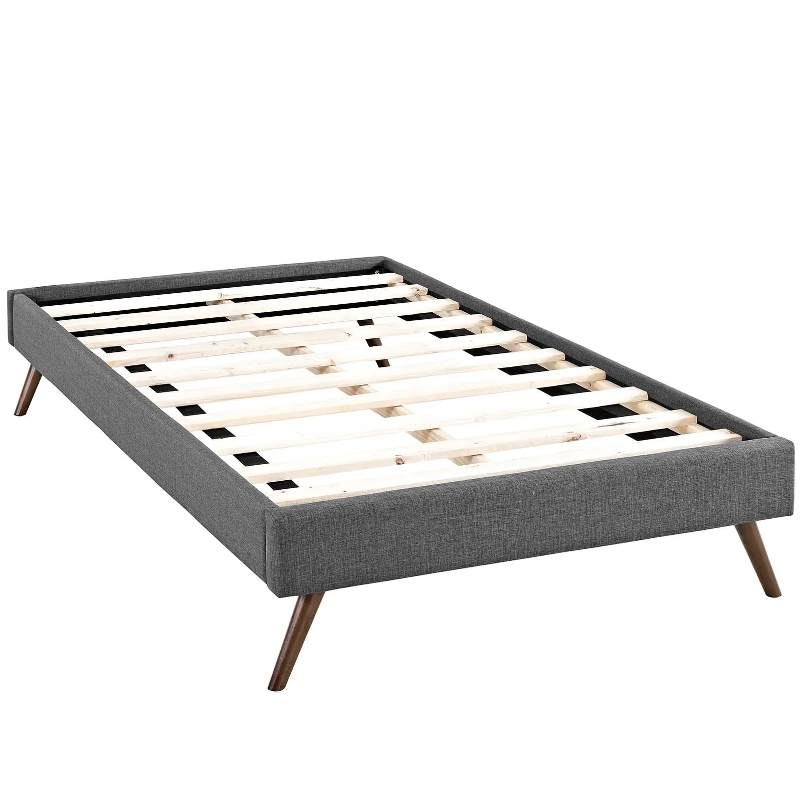 Loryn Fabric Bed Frame with Round Splayed Legs