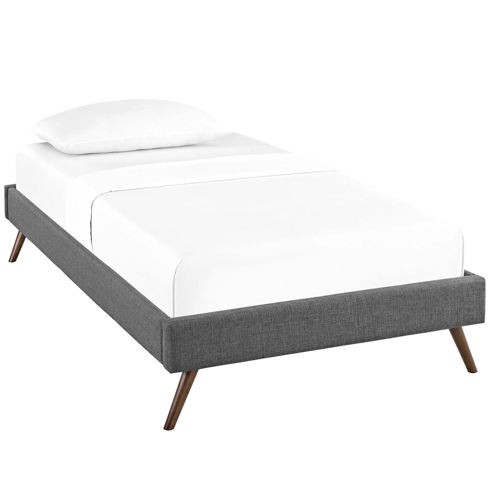 Loryn Fabric Bed Frame with Round Splayed Legs