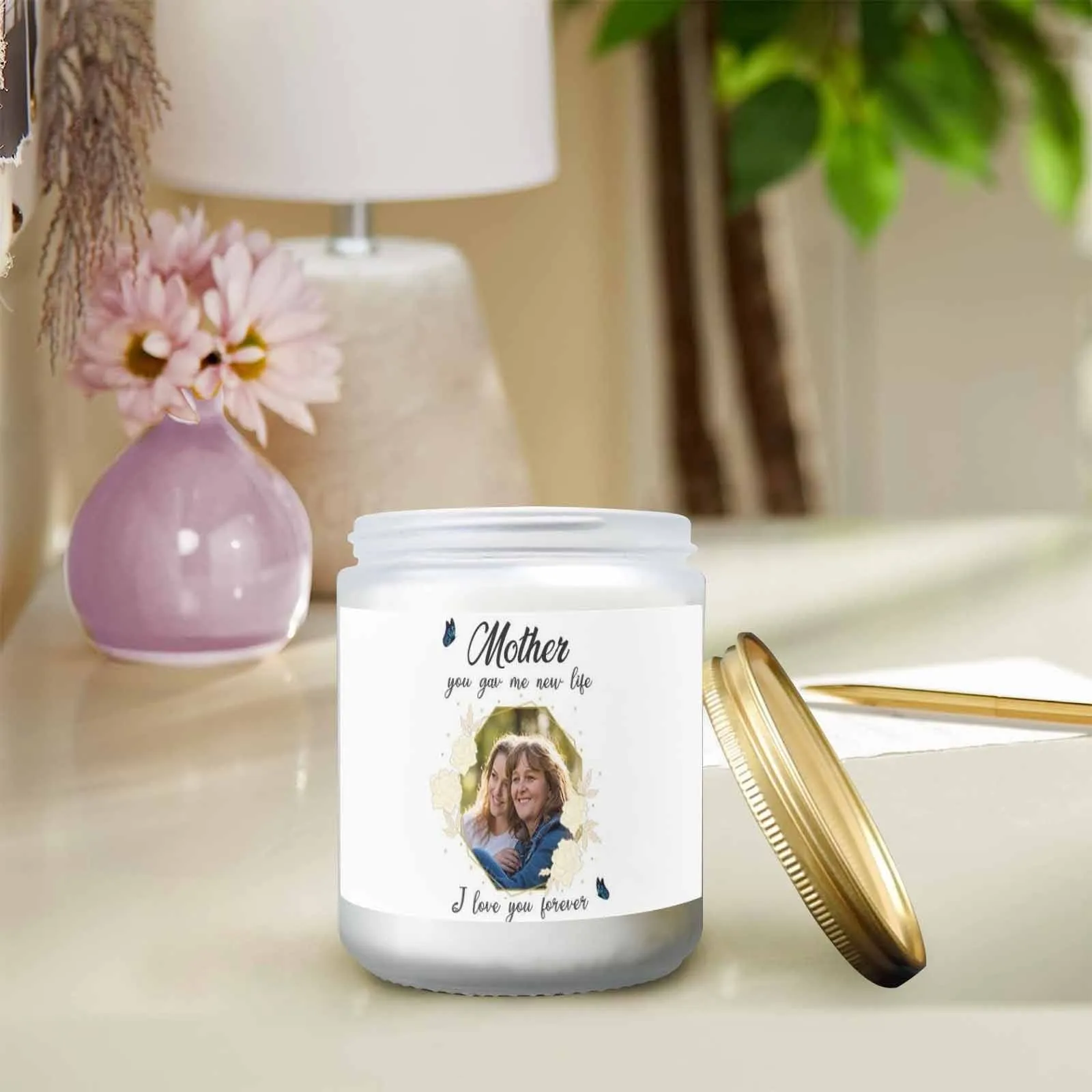 Made in USA Custom Photo Mother I Love You Forever Candles Customize Your Own Photo Candle