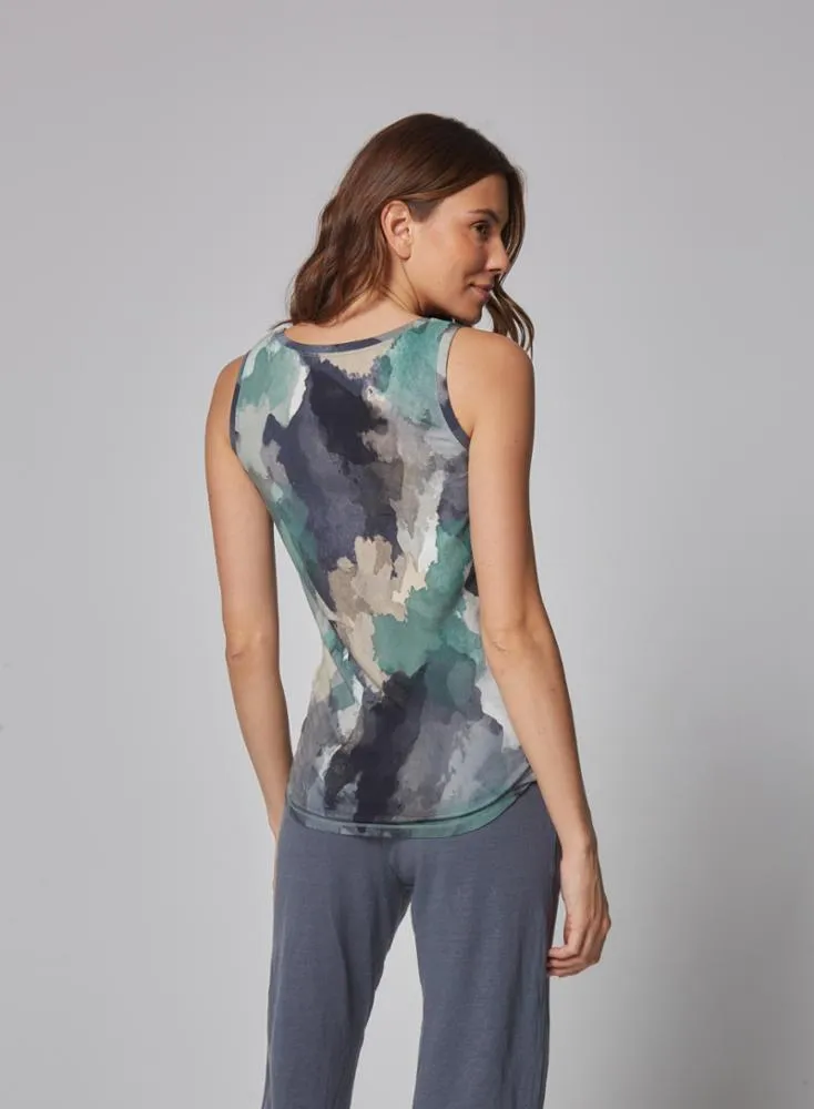 Majestic Novelty Scoop Tank in Kaki