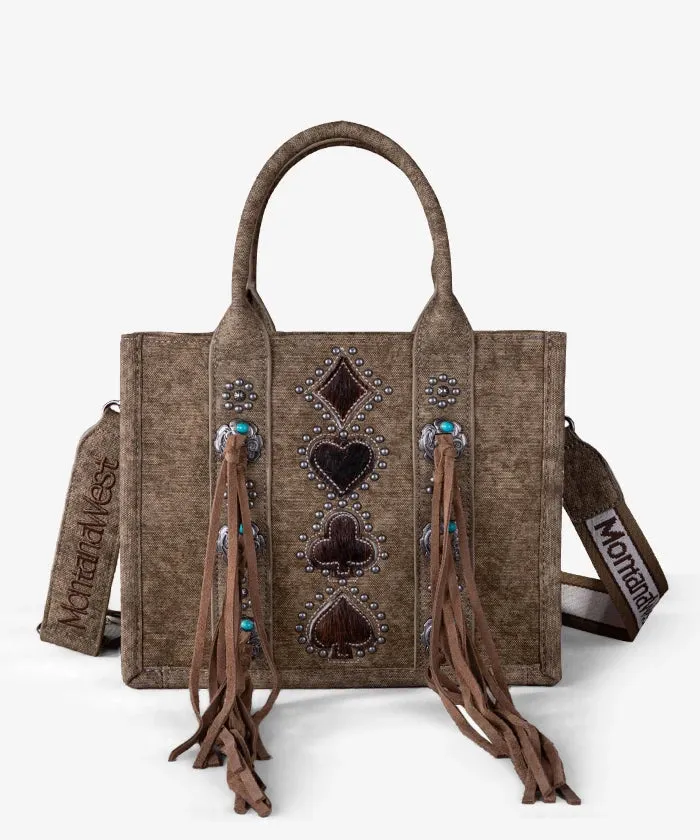 Montana West Concho Fringe Carry Tote