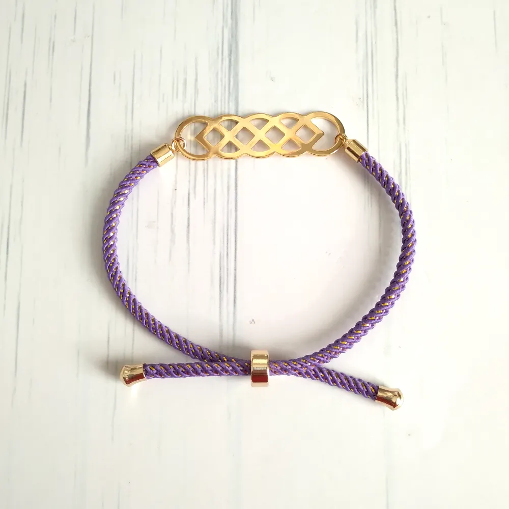 Olivia Eternal Knot Metallic Cord Slider Bracelet