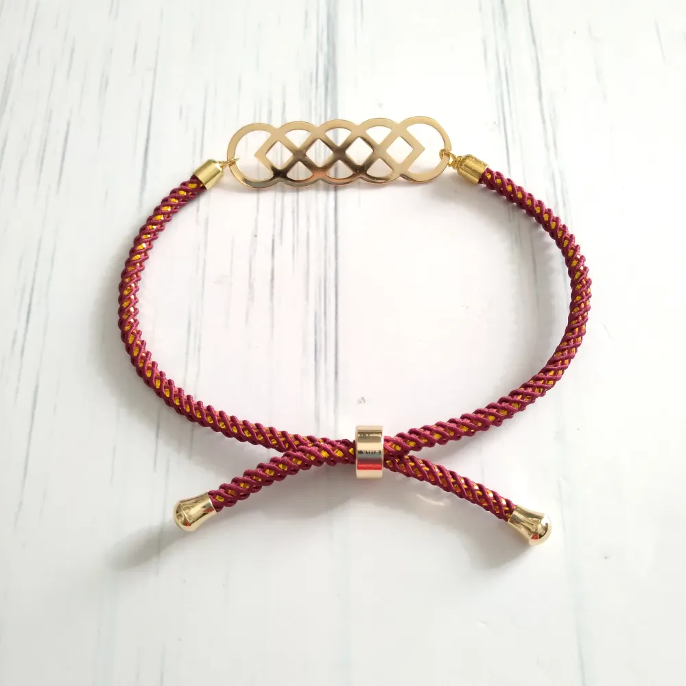 Olivia Eternal Knot Metallic Cord Slider Bracelet