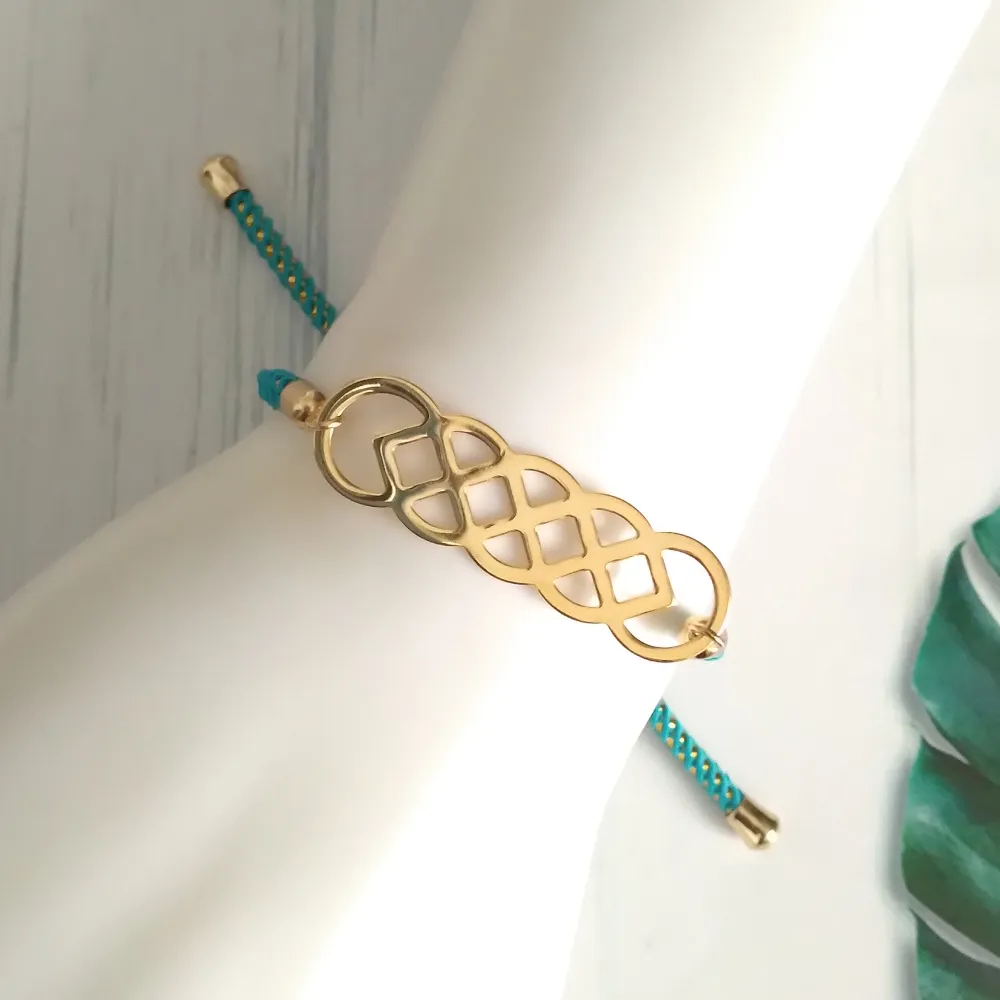 Olivia Eternal Knot Metallic Cord Slider Bracelet