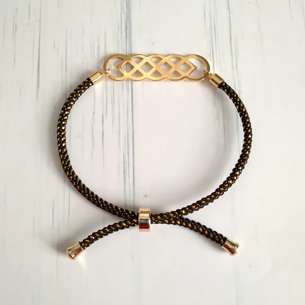 Olivia Eternal Knot Metallic Cord Slider Bracelet