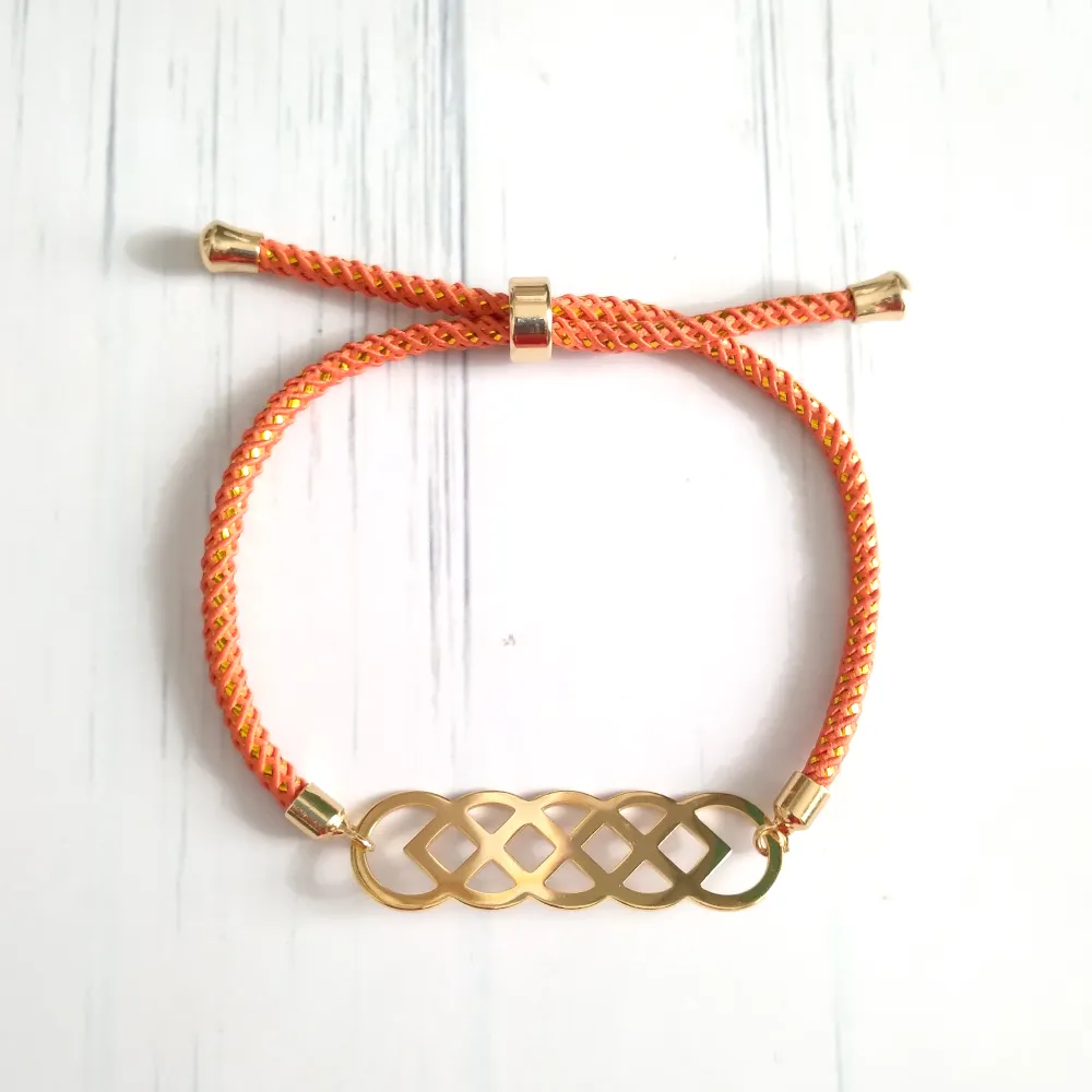 Olivia Eternal Knot Metallic Cord Slider Bracelet