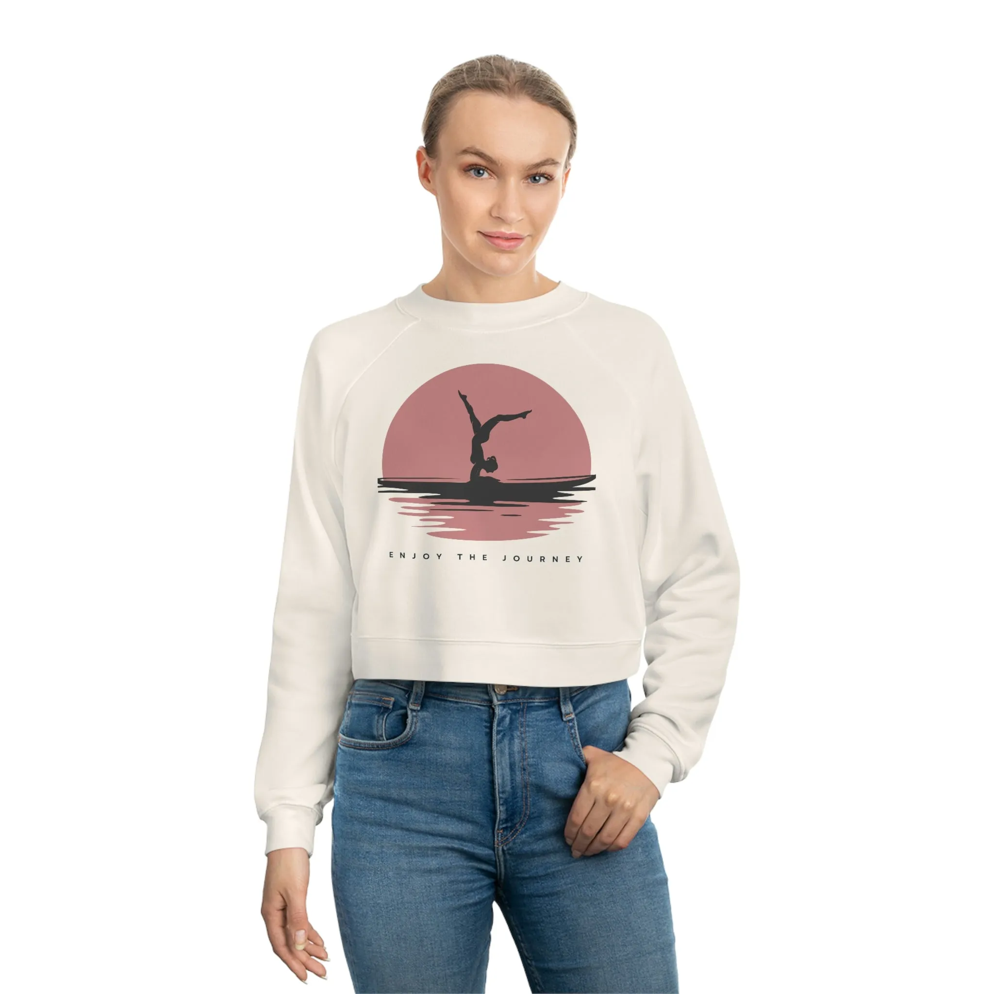 Paddleboard Handstand Women's Cropped Fleece Pullover