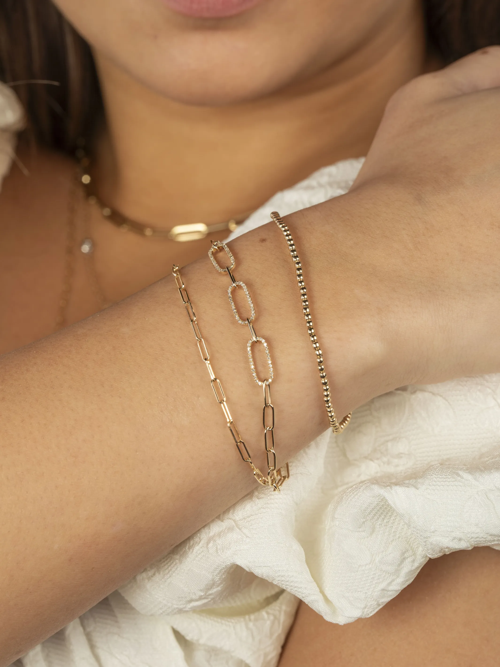 Paperclip 'XS' Bracelet 14K