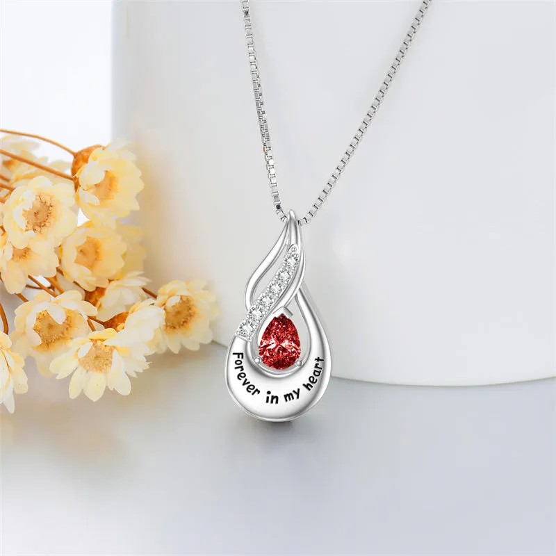 Personalized Birthstone Cremation Jewelry for Ashes Custom Urn Necklace for Ashes Sterling Silver Jewelry for Women