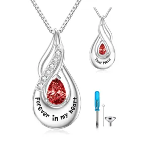 Personalized Birthstone Cremation Jewelry for Ashes Custom Urn Necklace for Ashes Sterling Silver Jewelry for Women