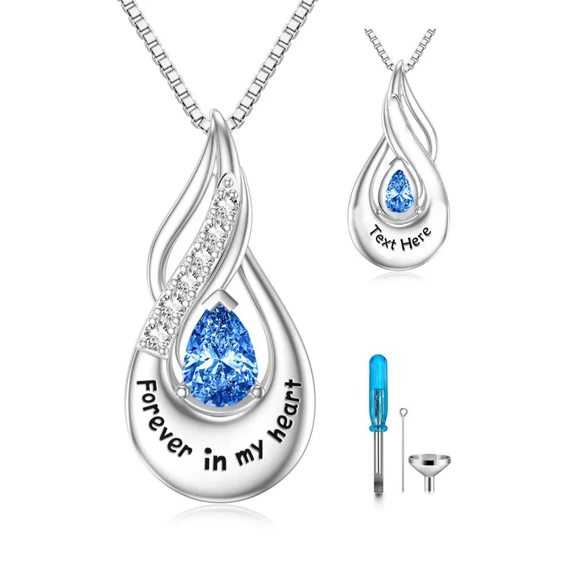 Personalized Birthstone Cremation Jewelry for Ashes Custom Urn Necklace for Ashes Sterling Silver Jewelry for Women