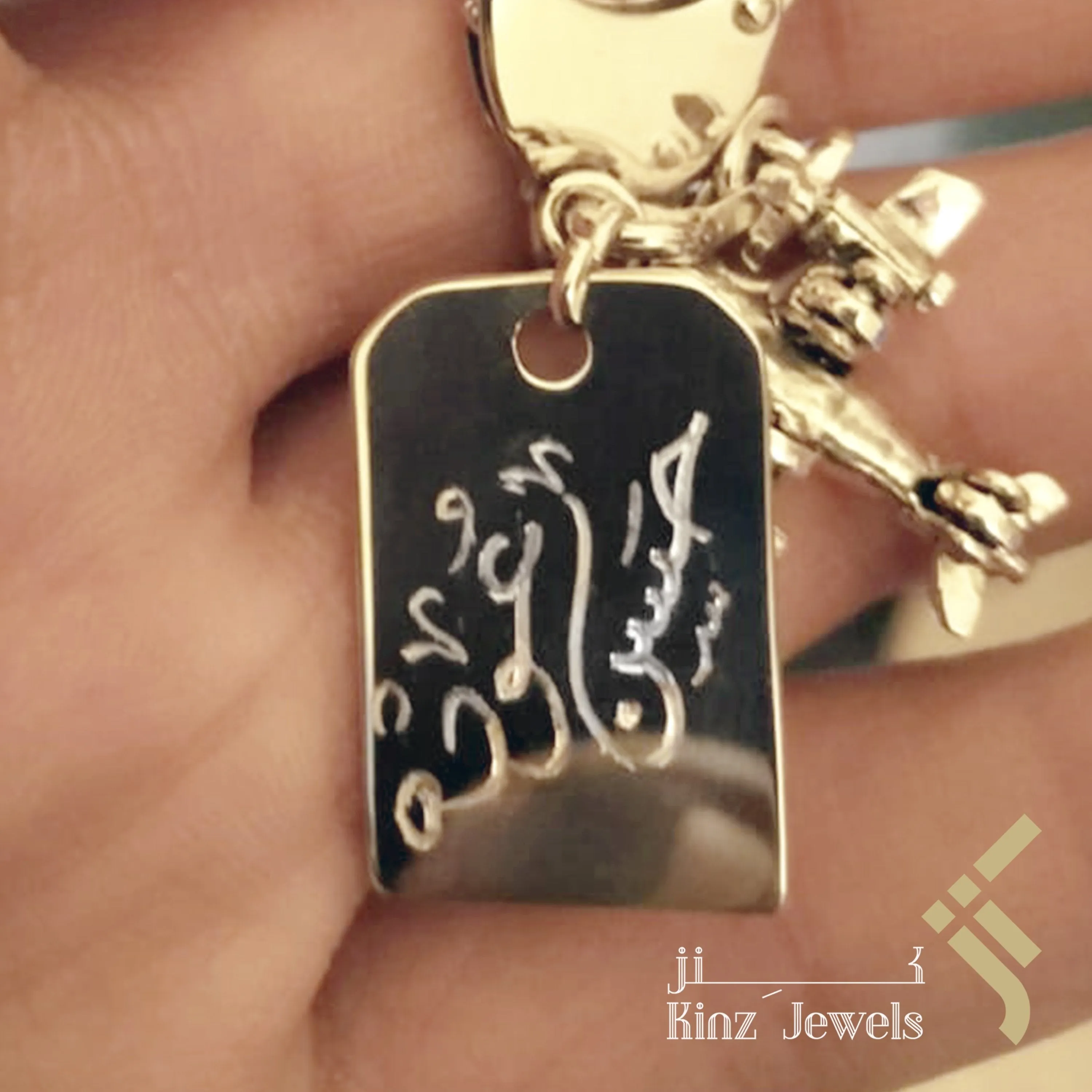 Personalized Silver Tag Pendant Simple Rhodium Vermeil