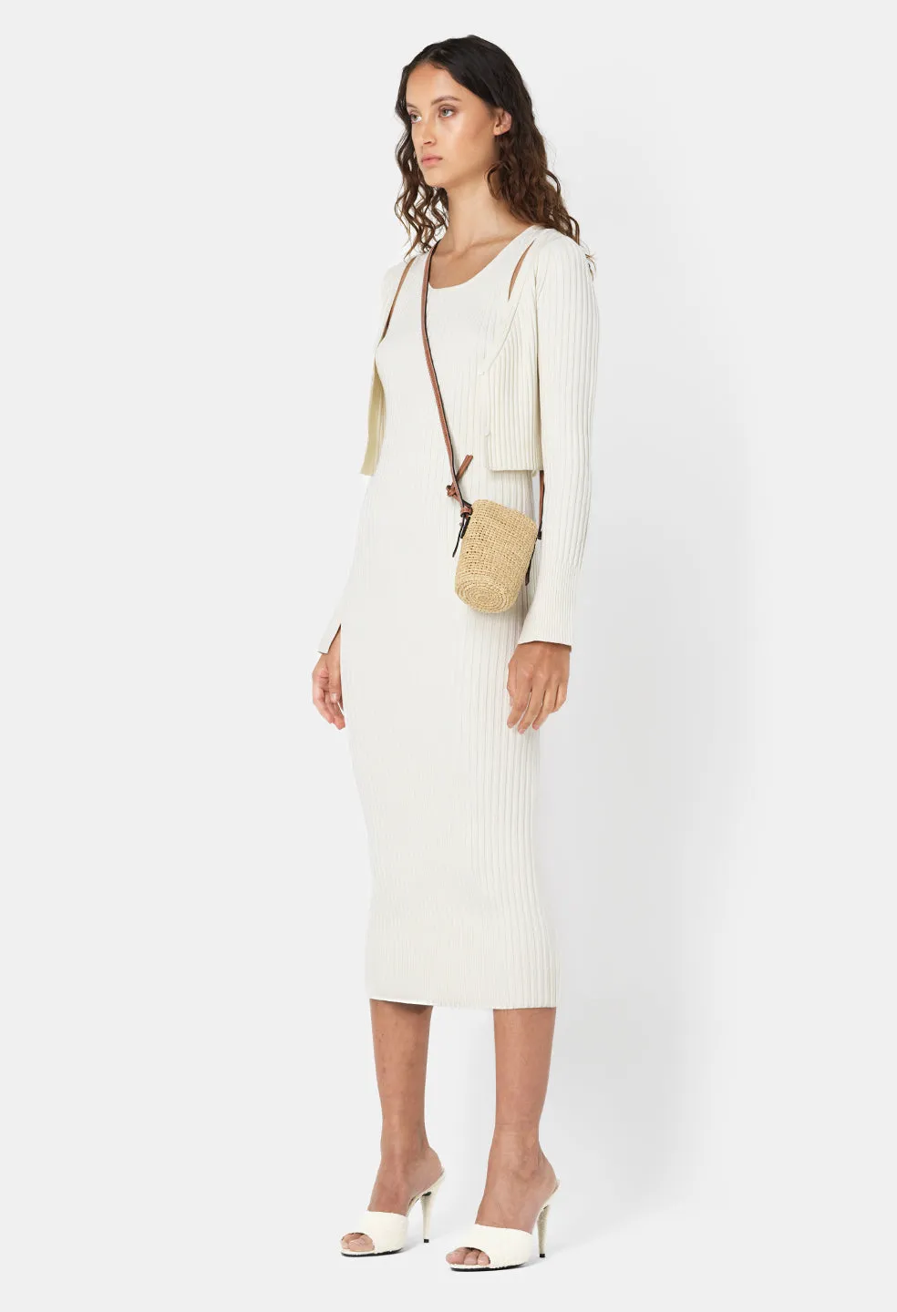 Piper Silk Rib Dress / Ivory