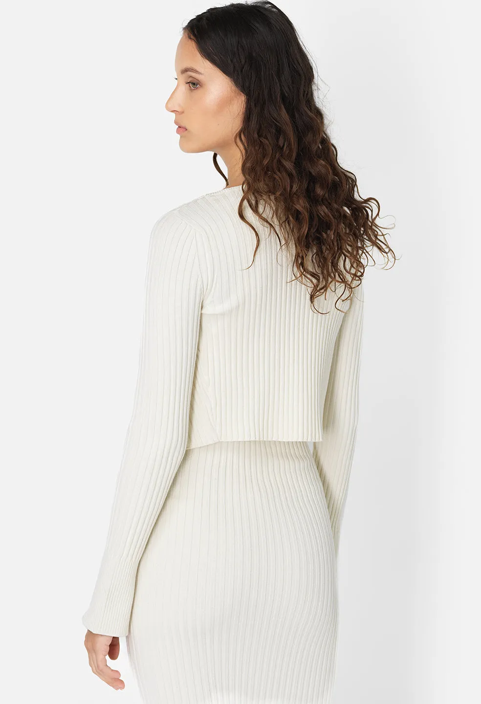 Piper Silk Rib Dress / Ivory