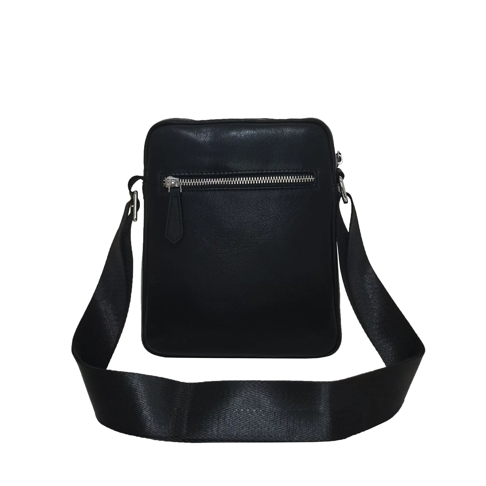 Pouch design unisex genuine cowhide leather sling bag