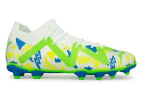 PUMA Kids Future Match x Neymar FG/AG White/Blue/Lemon