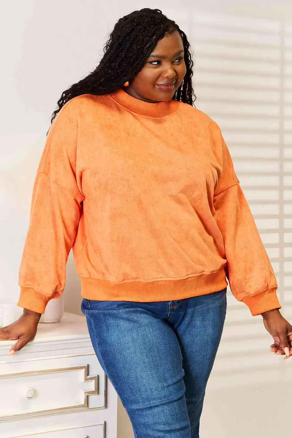 Pumpkin Dropped Shoulder Sweatshirt