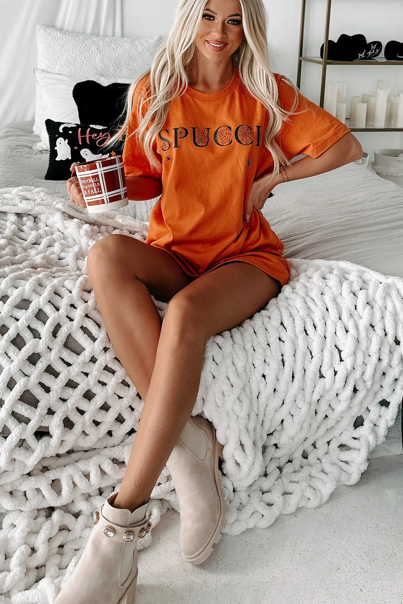 "Spucci" Graphic T-Shirt (Orange) - Print On Demand