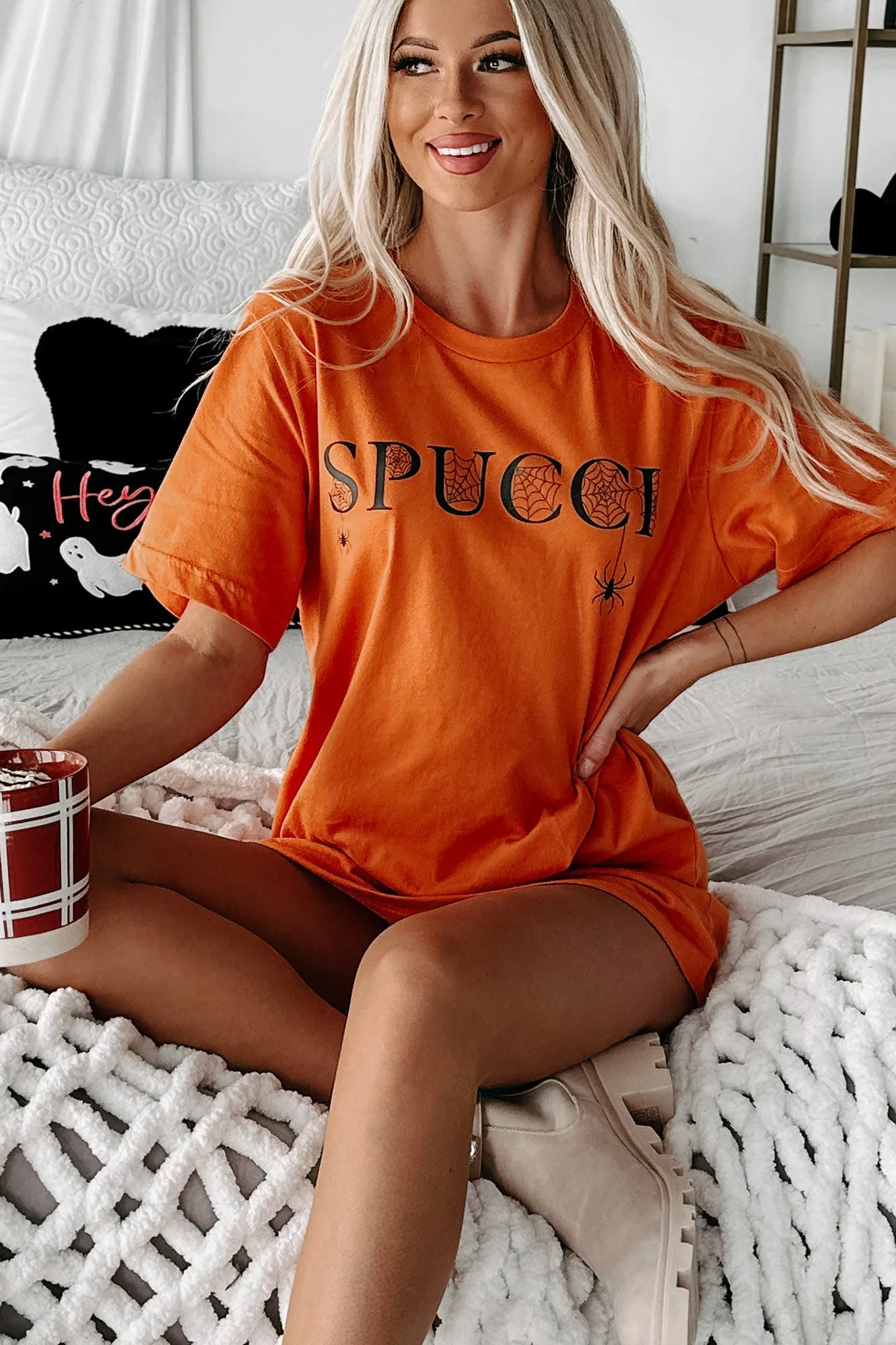 "Spucci" Graphic T-Shirt (Orange) - Print On Demand