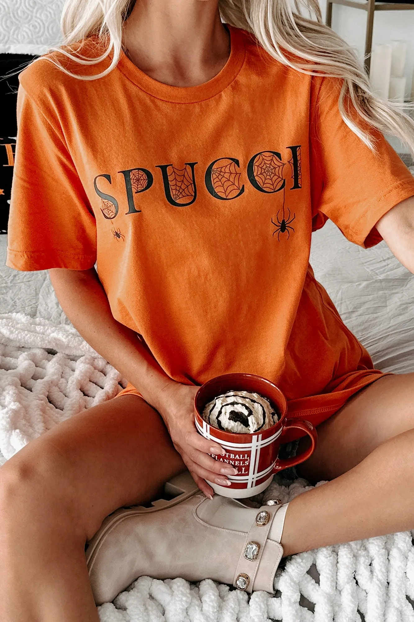 "Spucci" Graphic T-Shirt (Orange) - Print On Demand