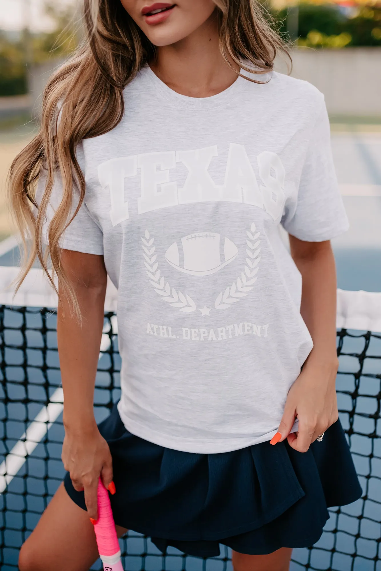 "Texas Athl. Department" Graphic T-Shirt (Ash Grey) - Print On Demand