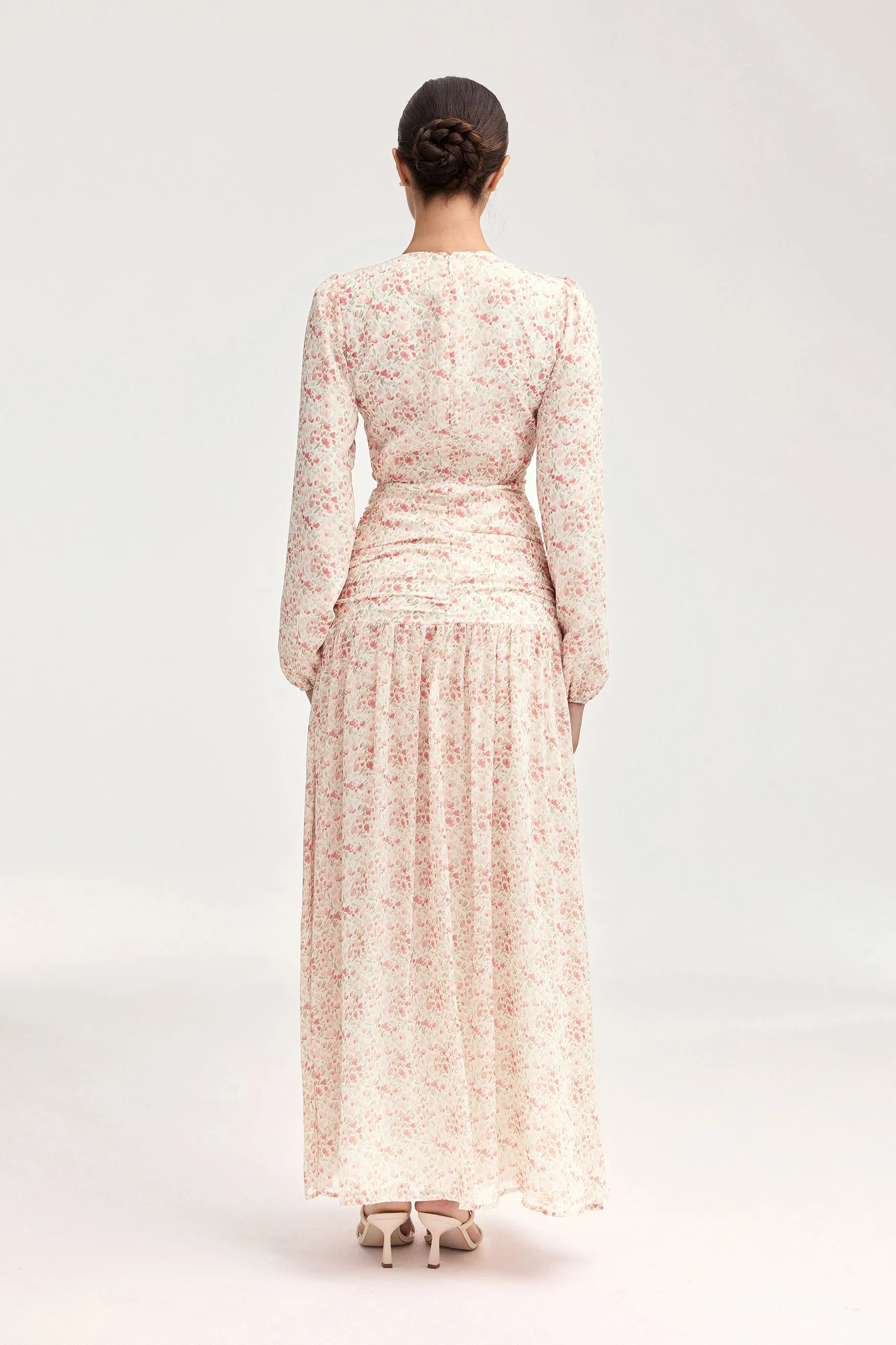 Randa Rouched Maxi Dress - Rose Floral