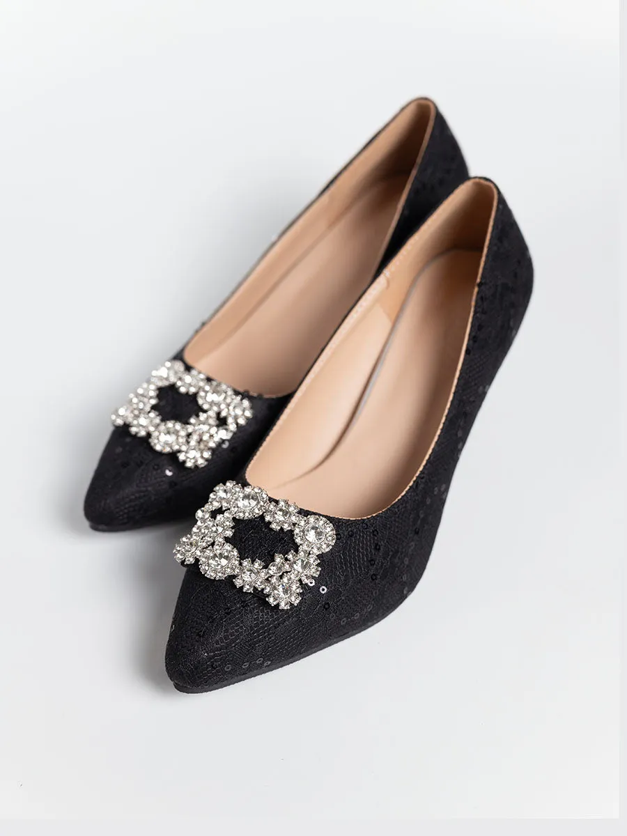 Rayna Rhinestone Lace Pumps