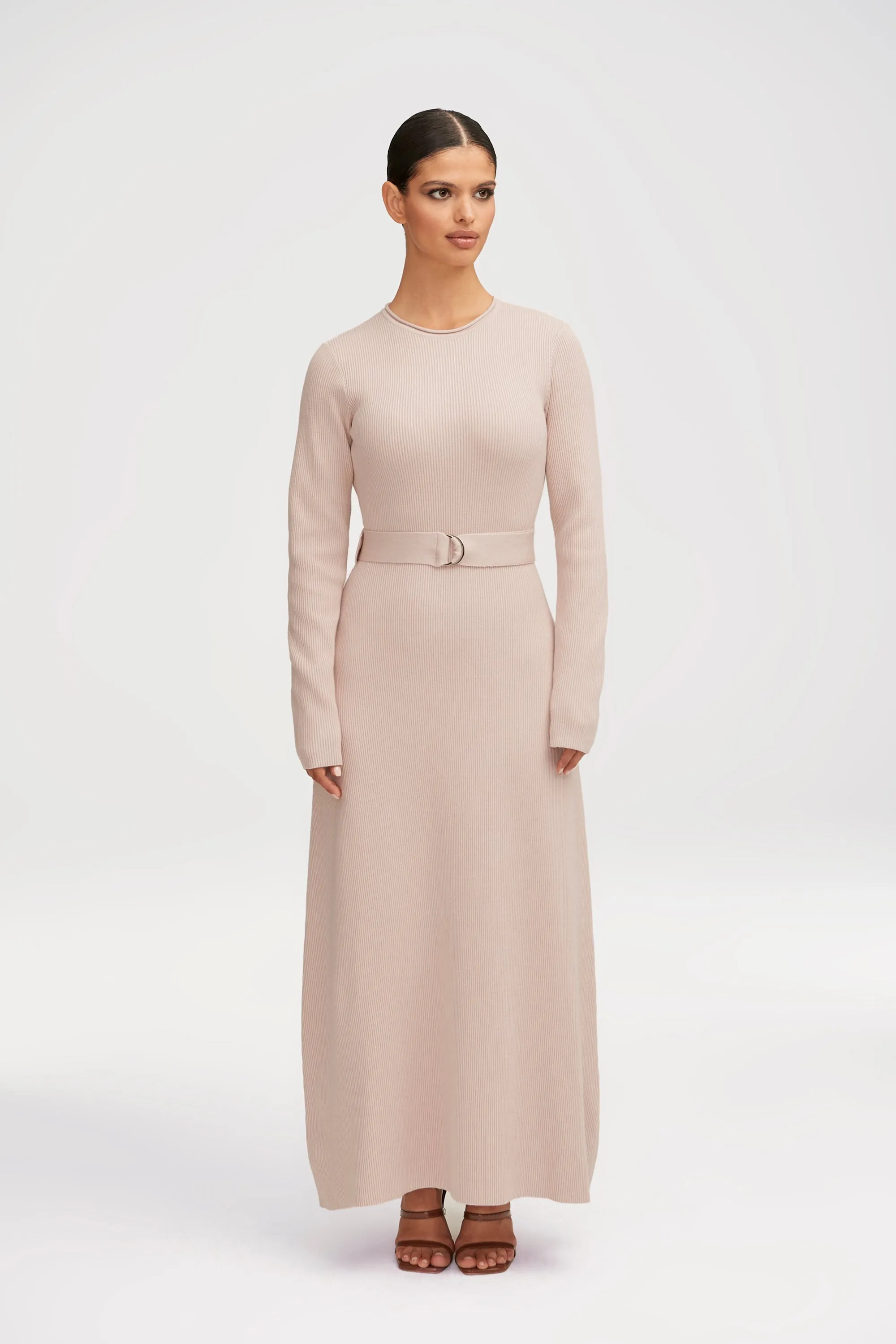 Rima Belted Knit Maxi Dress