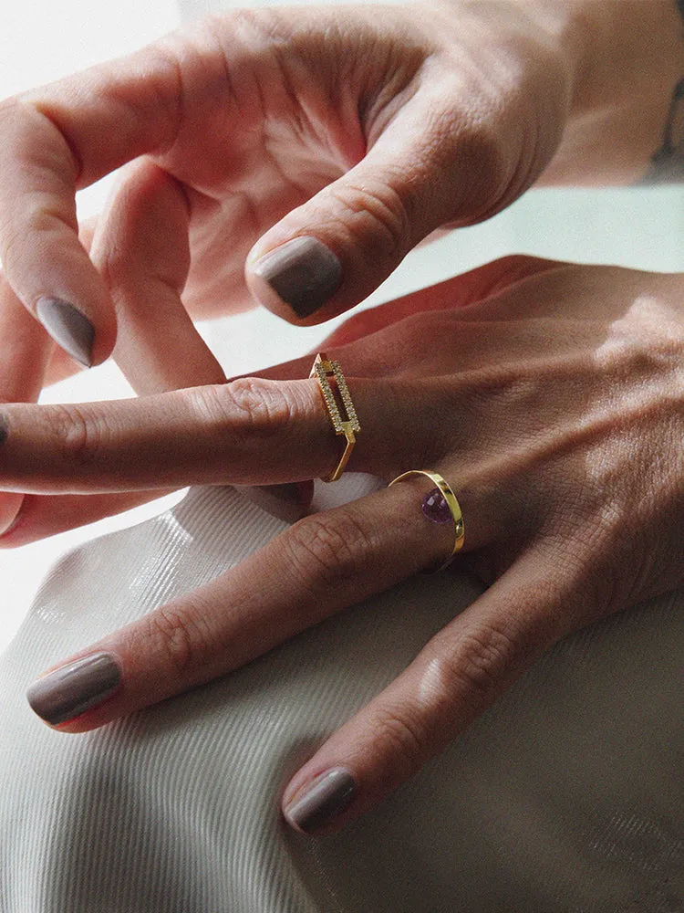 Ring Facet Citrine 14kt Solid Gold