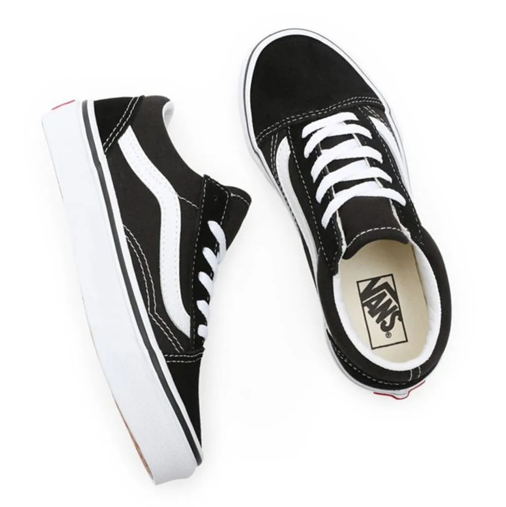 Scarpe Bambino Unisex VANS Sneakers Old Skool colore Black e True White