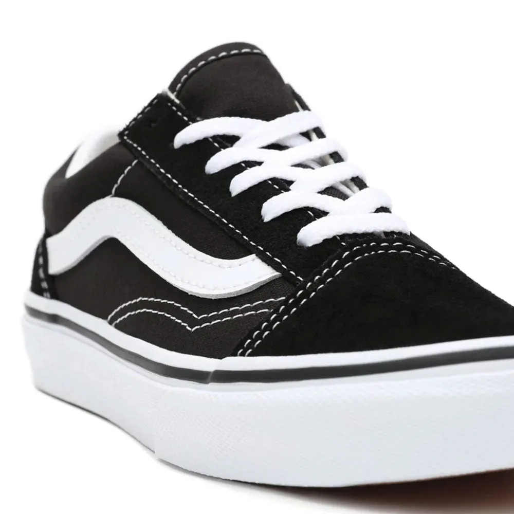 Scarpe Bambino Unisex VANS Sneakers Old Skool colore Black e True White