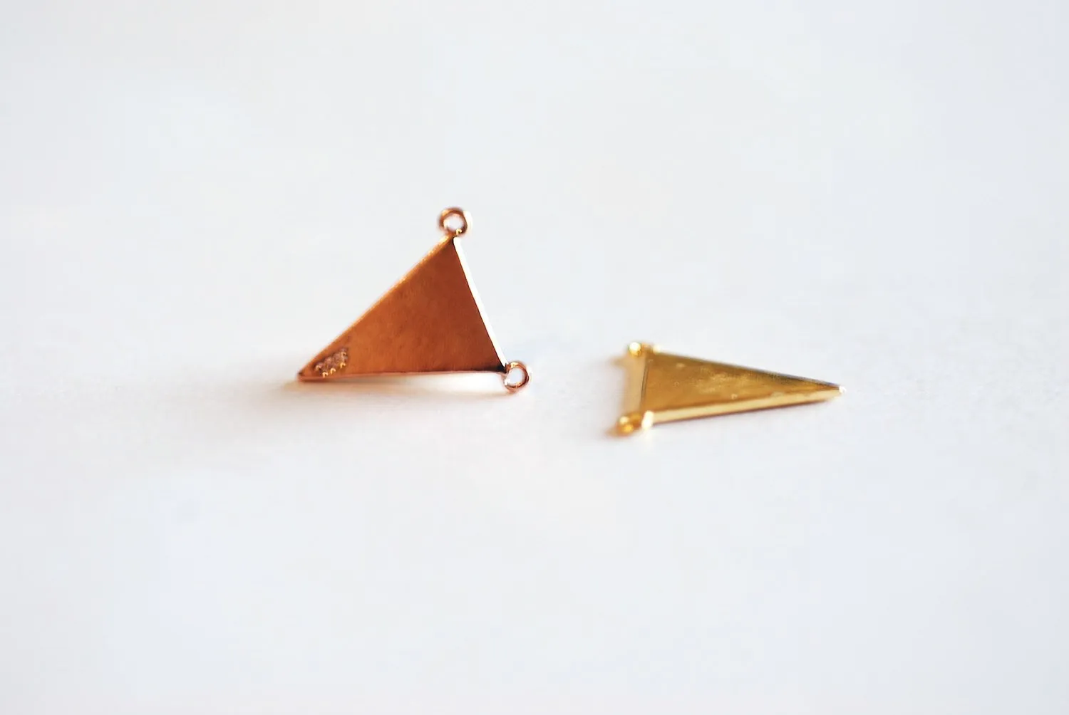 Shiny Vermeil Gol Triangle Connector- 22k gold over Sterling Silver Triangle Connector Charm Link Spacer, Gold Arrow Connector, Arrowhead