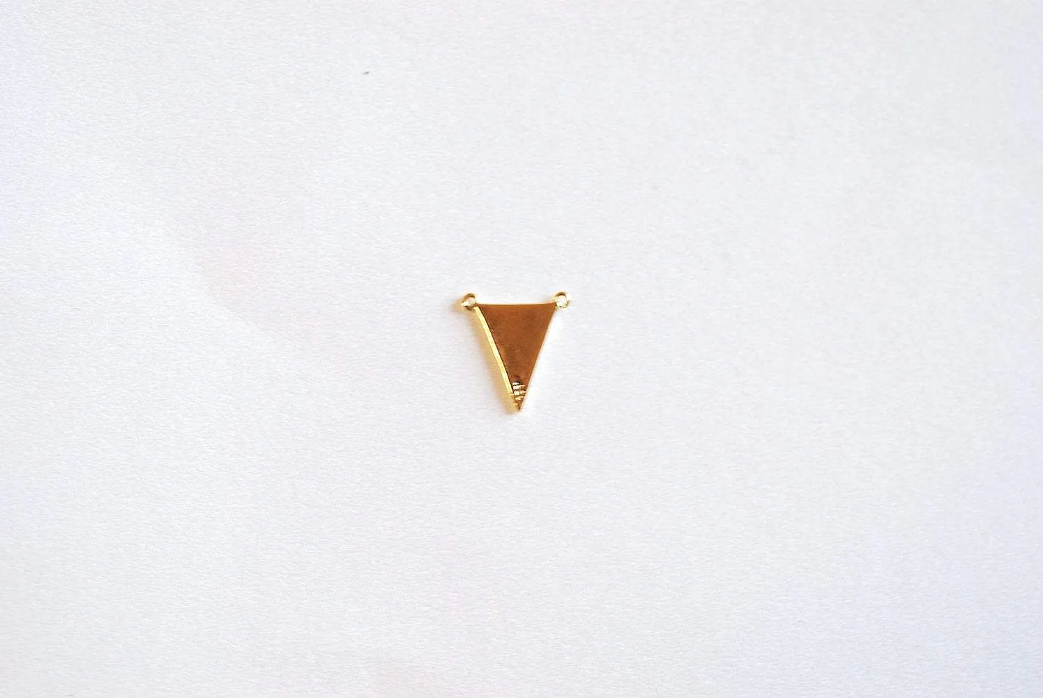 Shiny Vermeil Gol Triangle Connector- 22k gold over Sterling Silver Triangle Connector Charm Link Spacer, Gold Arrow Connector, Arrowhead