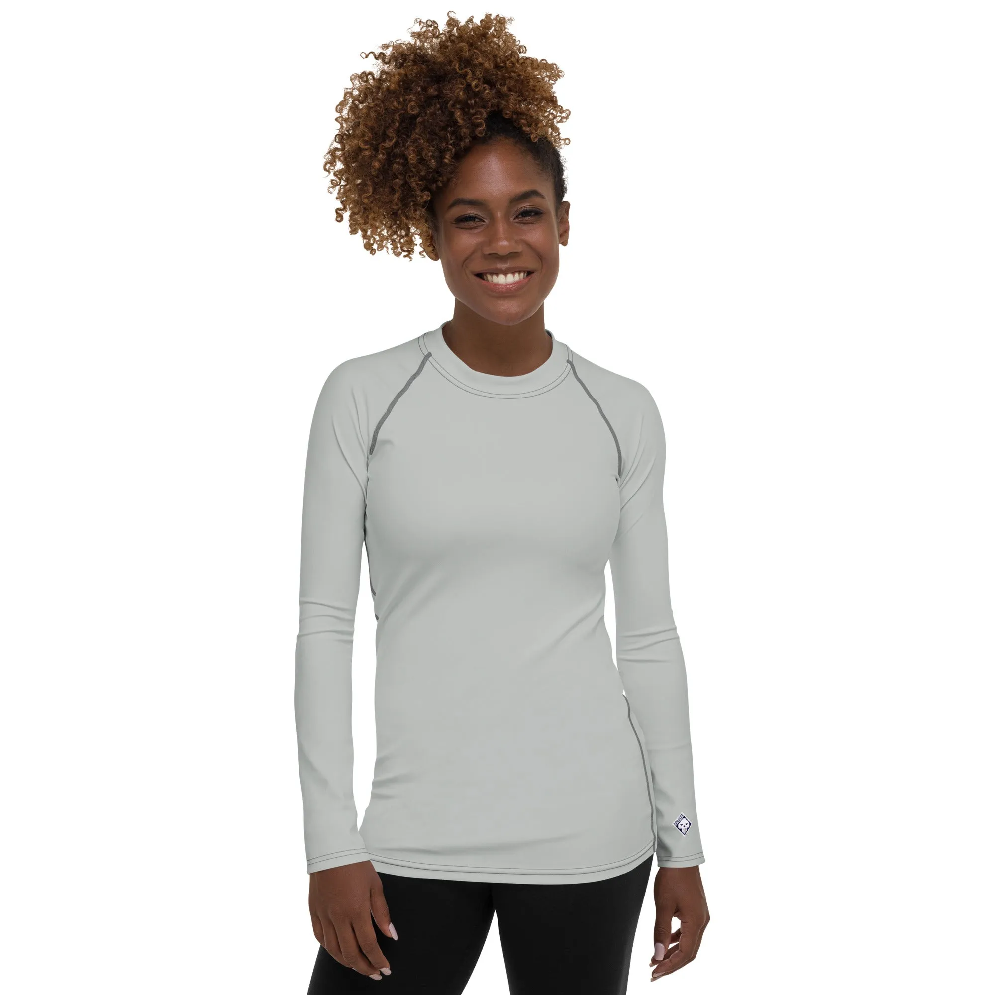 Simply Sun Safe: Solid Color Rash Guard for Women - Smoke