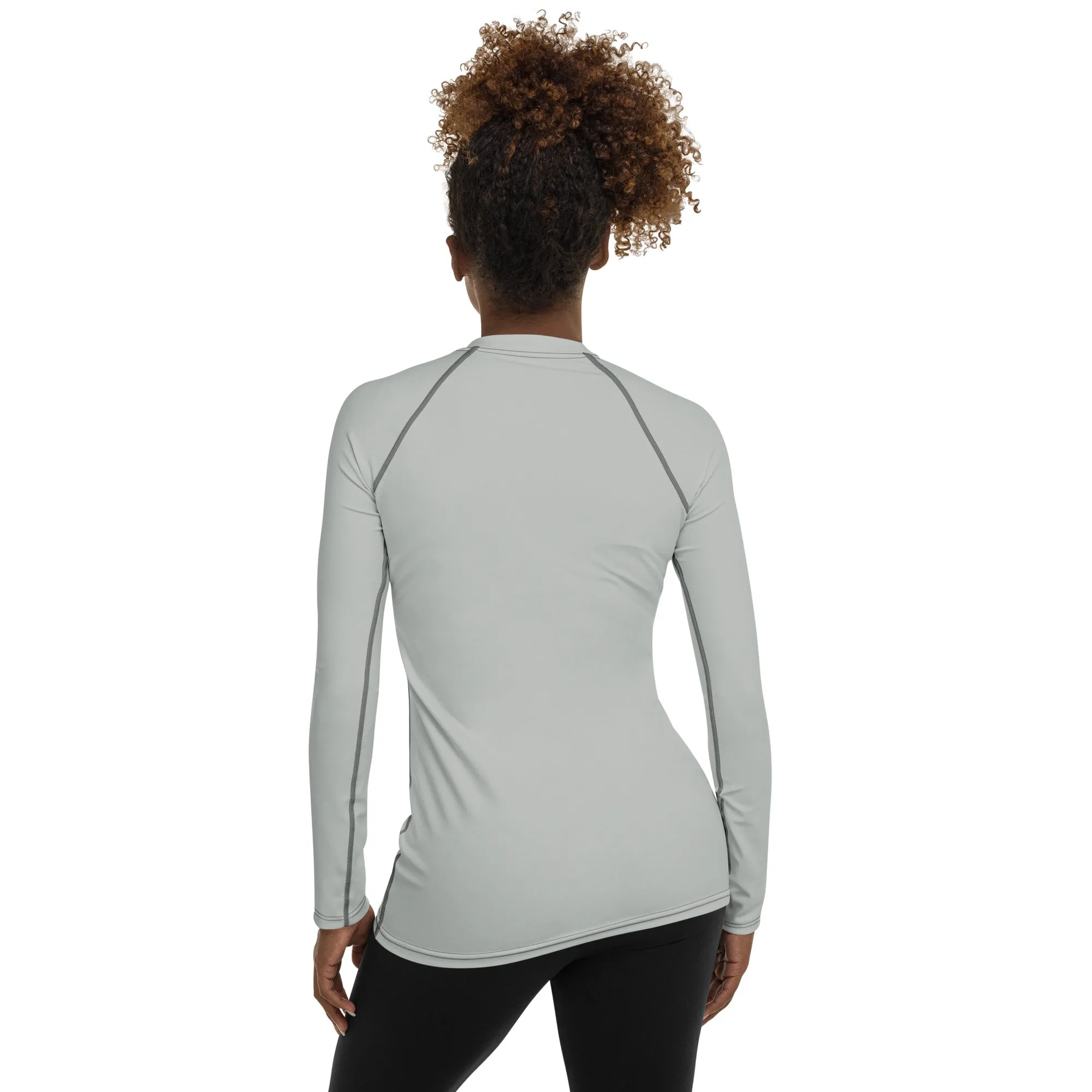 Simply Sun Safe: Solid Color Rash Guard for Women - Smoke