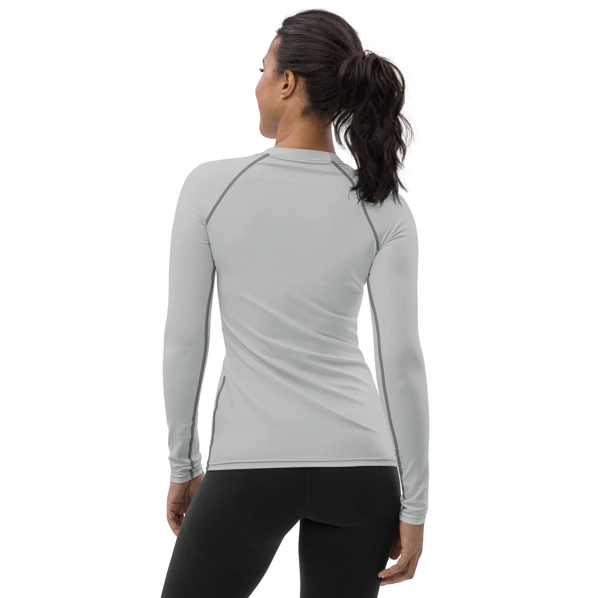 Simply Sun Safe: Solid Color Rash Guard for Women - Smoke