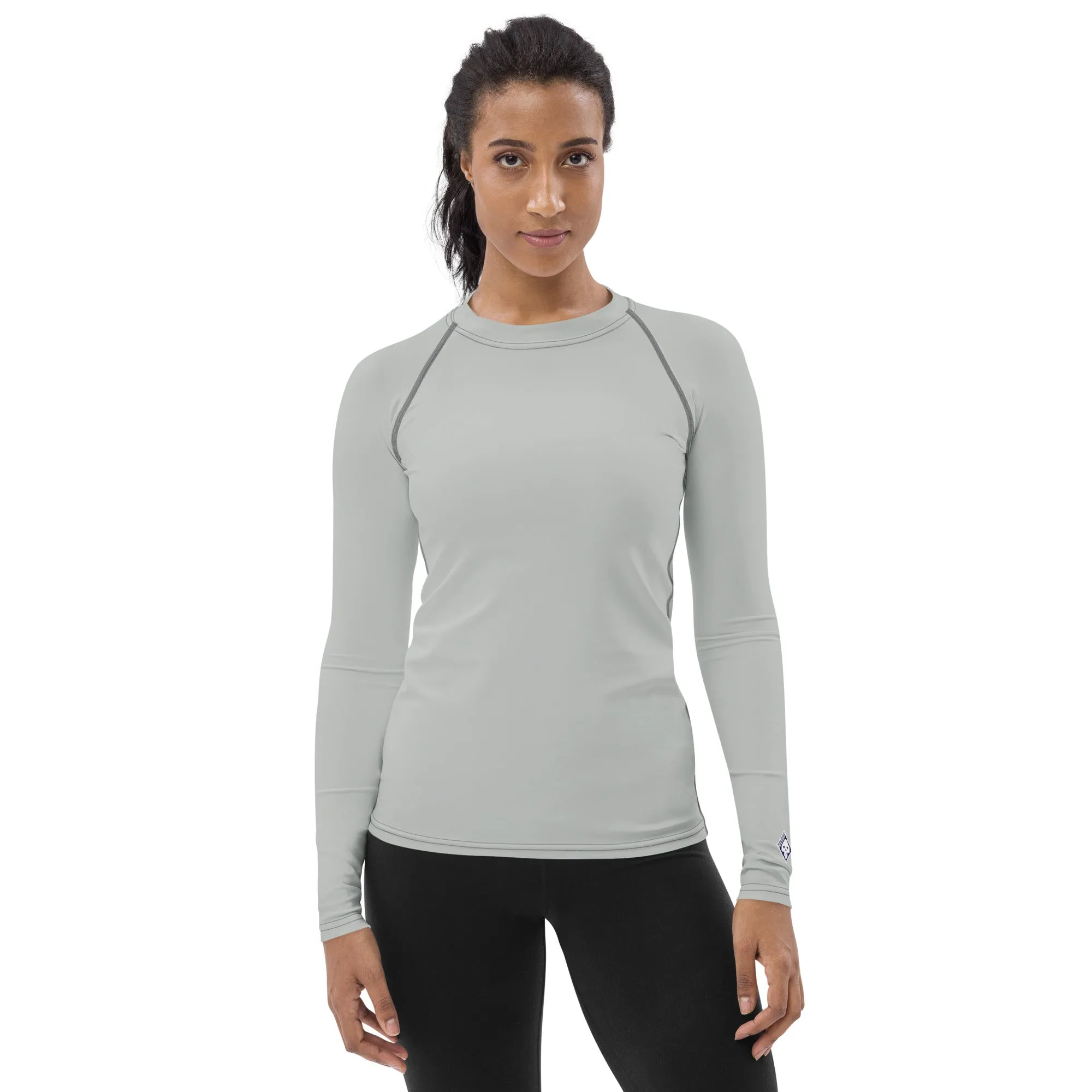 Simply Sun Safe: Solid Color Rash Guard for Women - Smoke