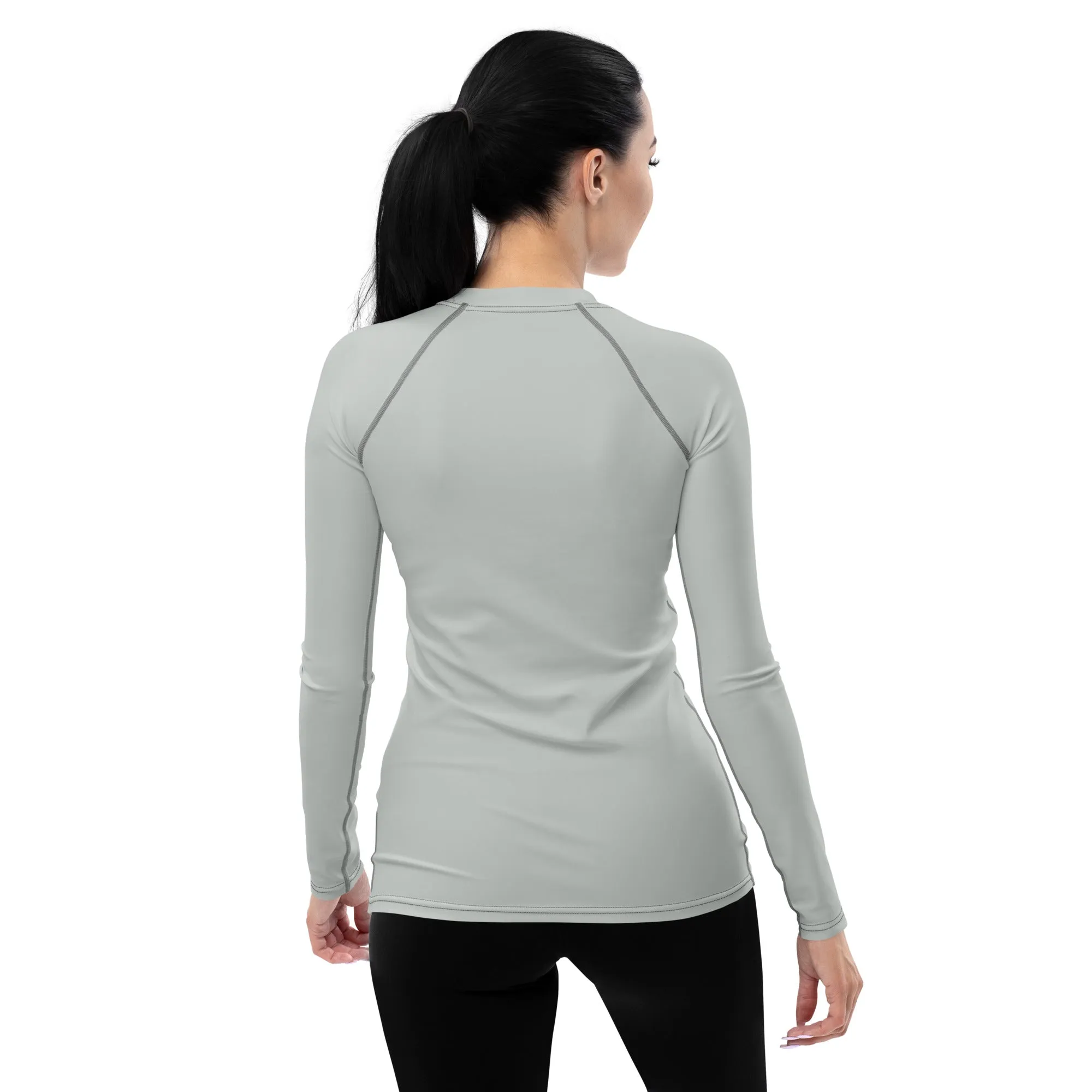 Simply Sun Safe: Solid Color Rash Guard for Women - Smoke