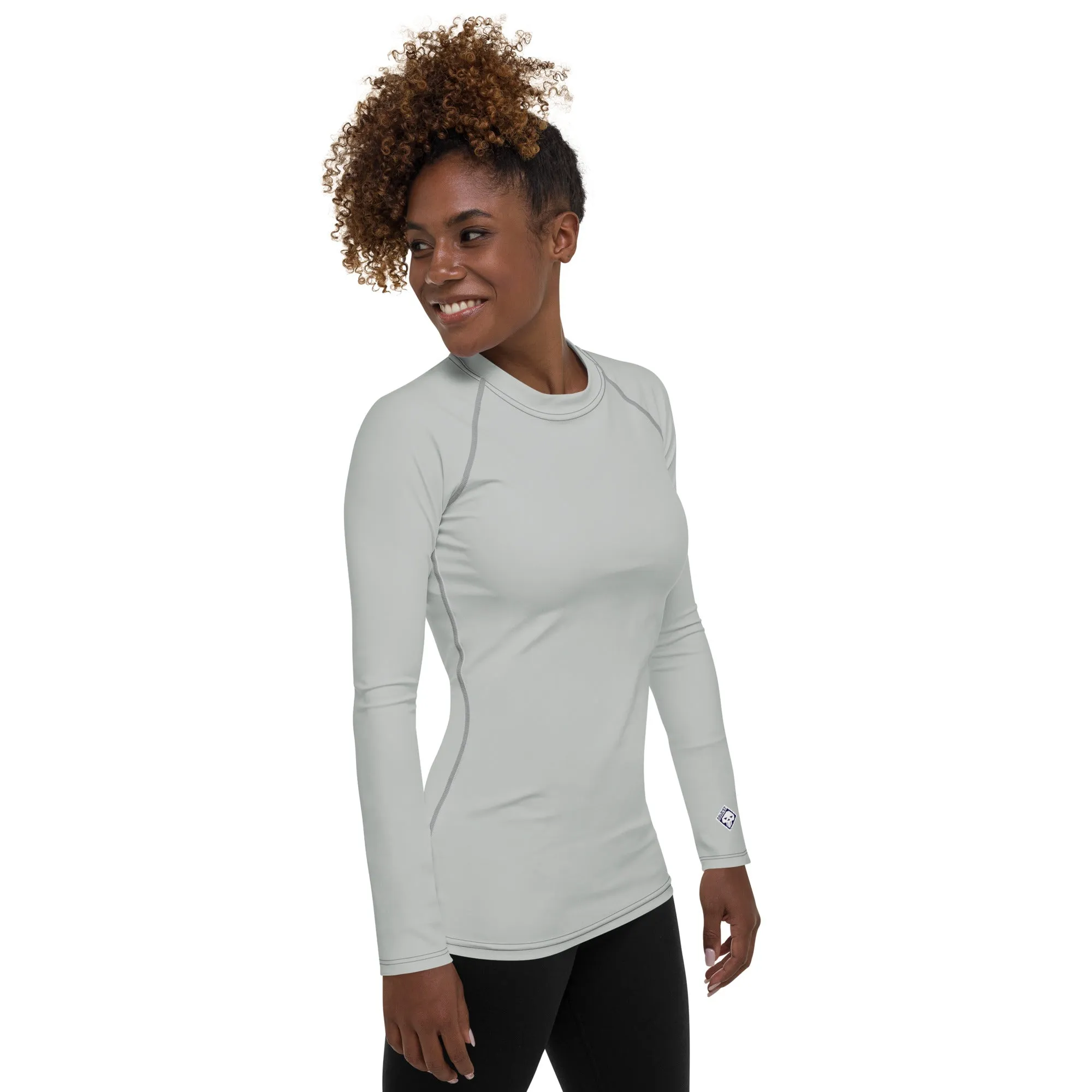 Simply Sun Safe: Solid Color Rash Guard for Women - Smoke