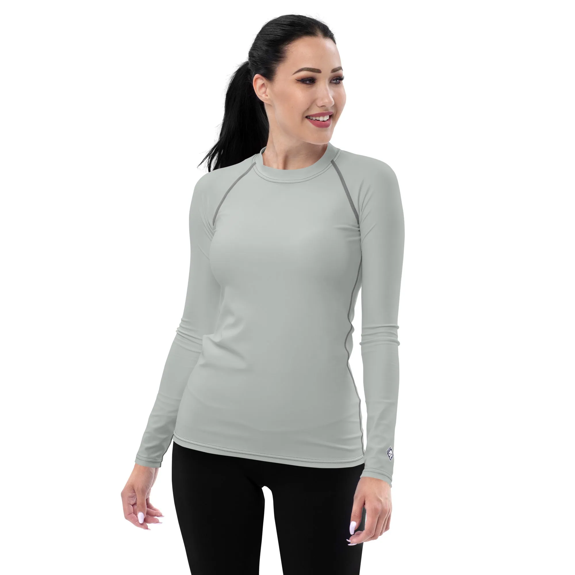 Simply Sun Safe: Solid Color Rash Guard for Women - Smoke