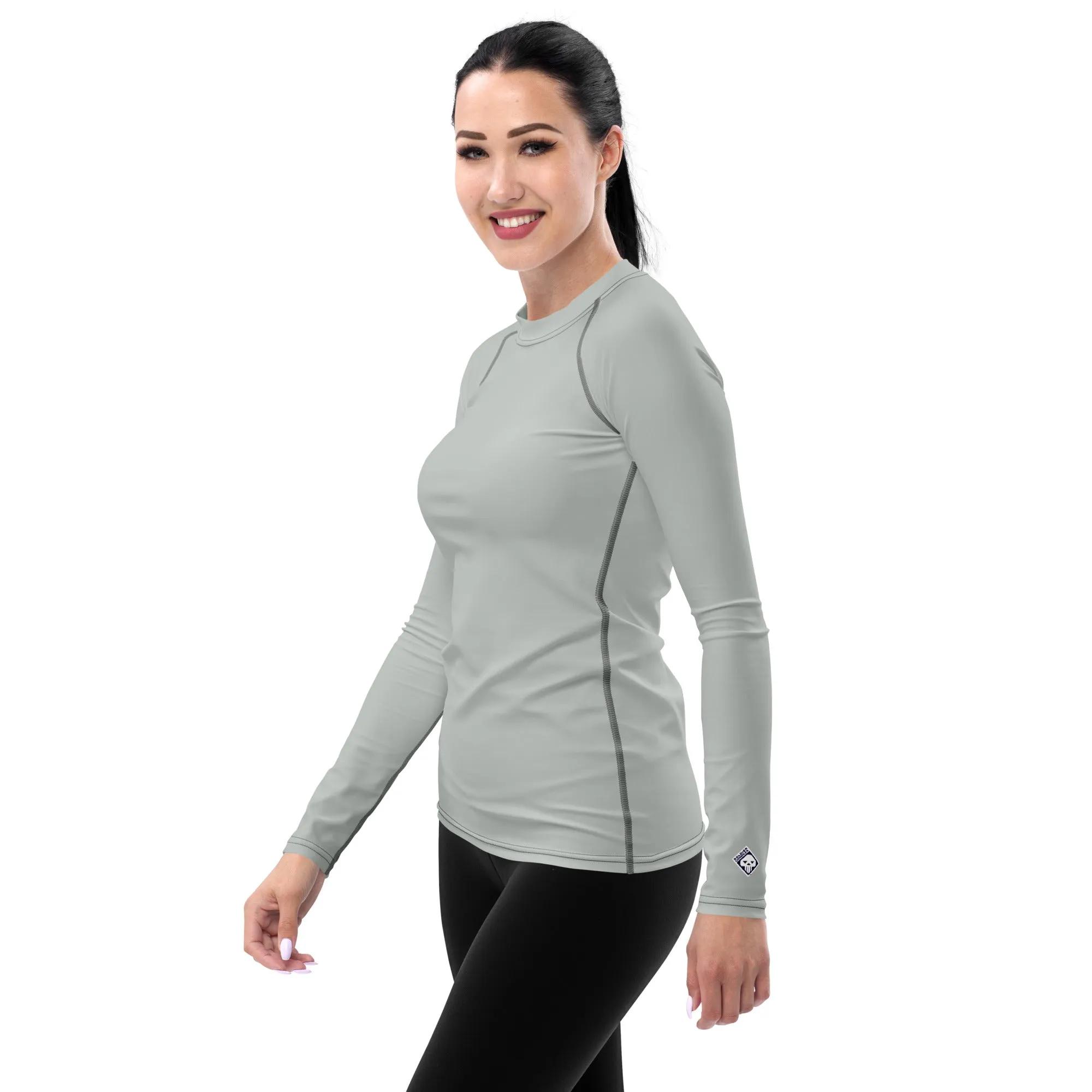 Simply Sun Safe: Solid Color Rash Guard for Women - Smoke