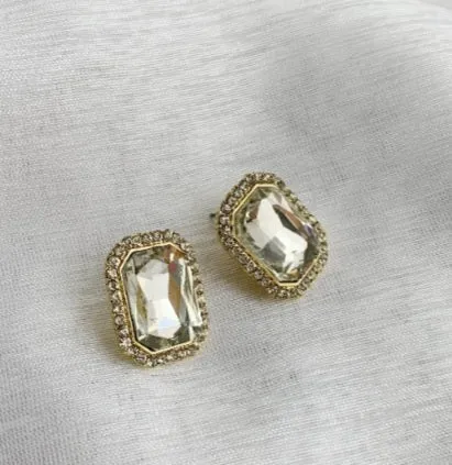 Statement stud gem earrings