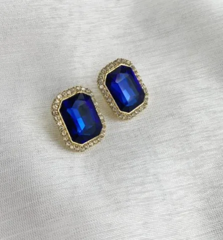 Statement stud gem earrings