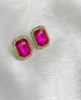 Statement stud gem earrings