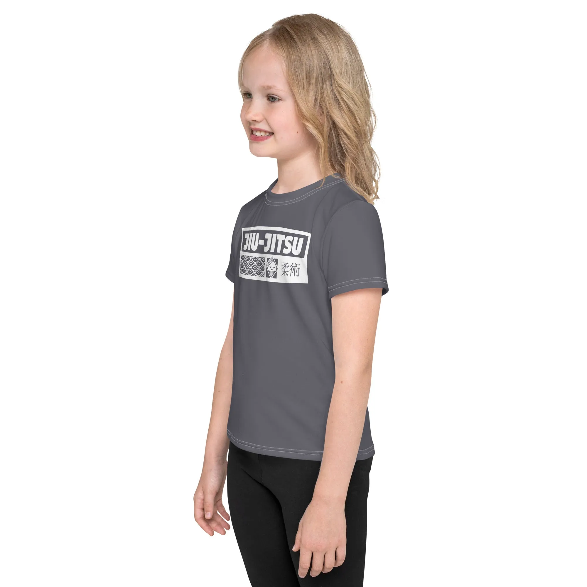 Summer Wardrobe Essential: Girl's Short Sleeve Jiu-Jitsu Rash Guard - Charcoal