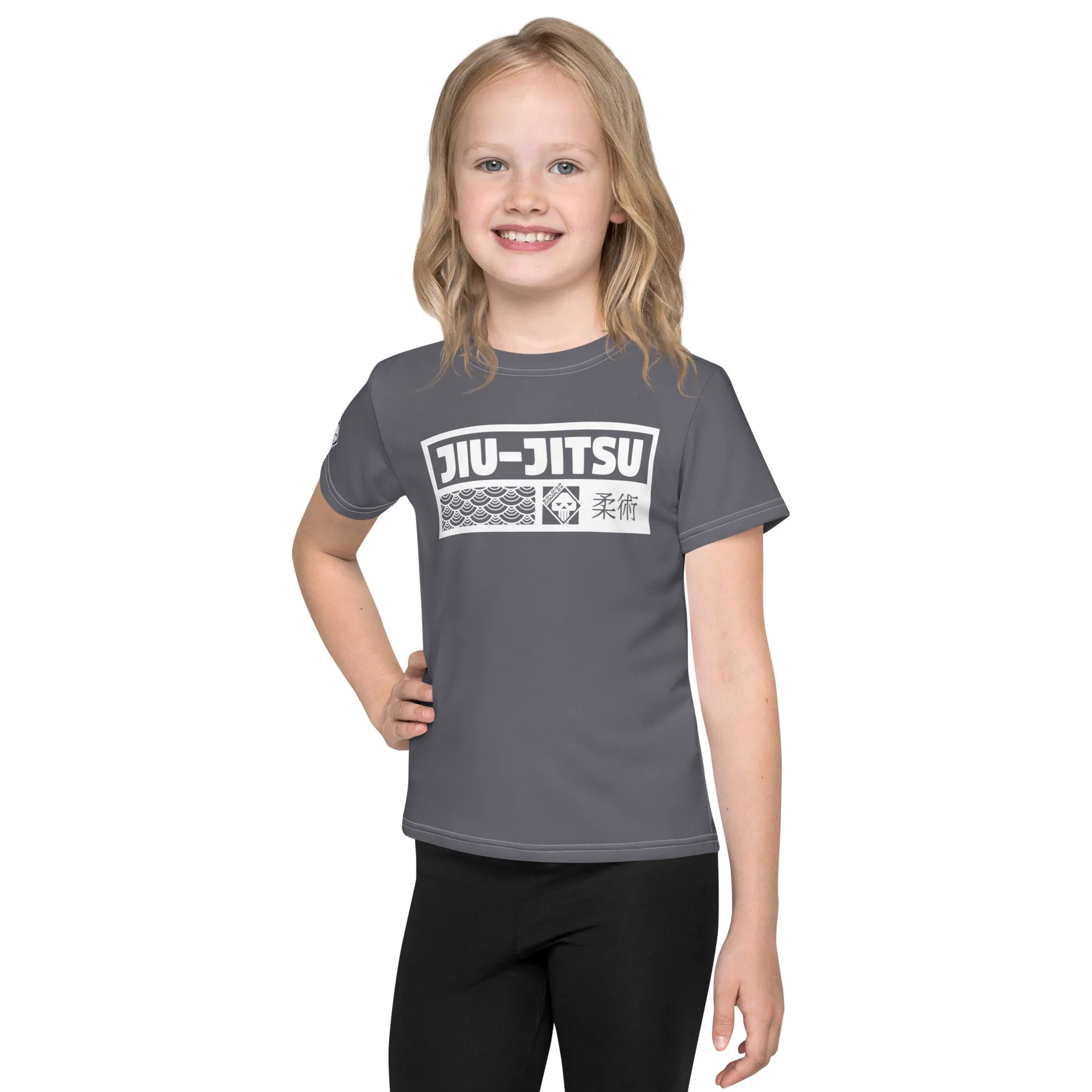 Summer Wardrobe Essential: Girl's Short Sleeve Jiu-Jitsu Rash Guard - Charcoal