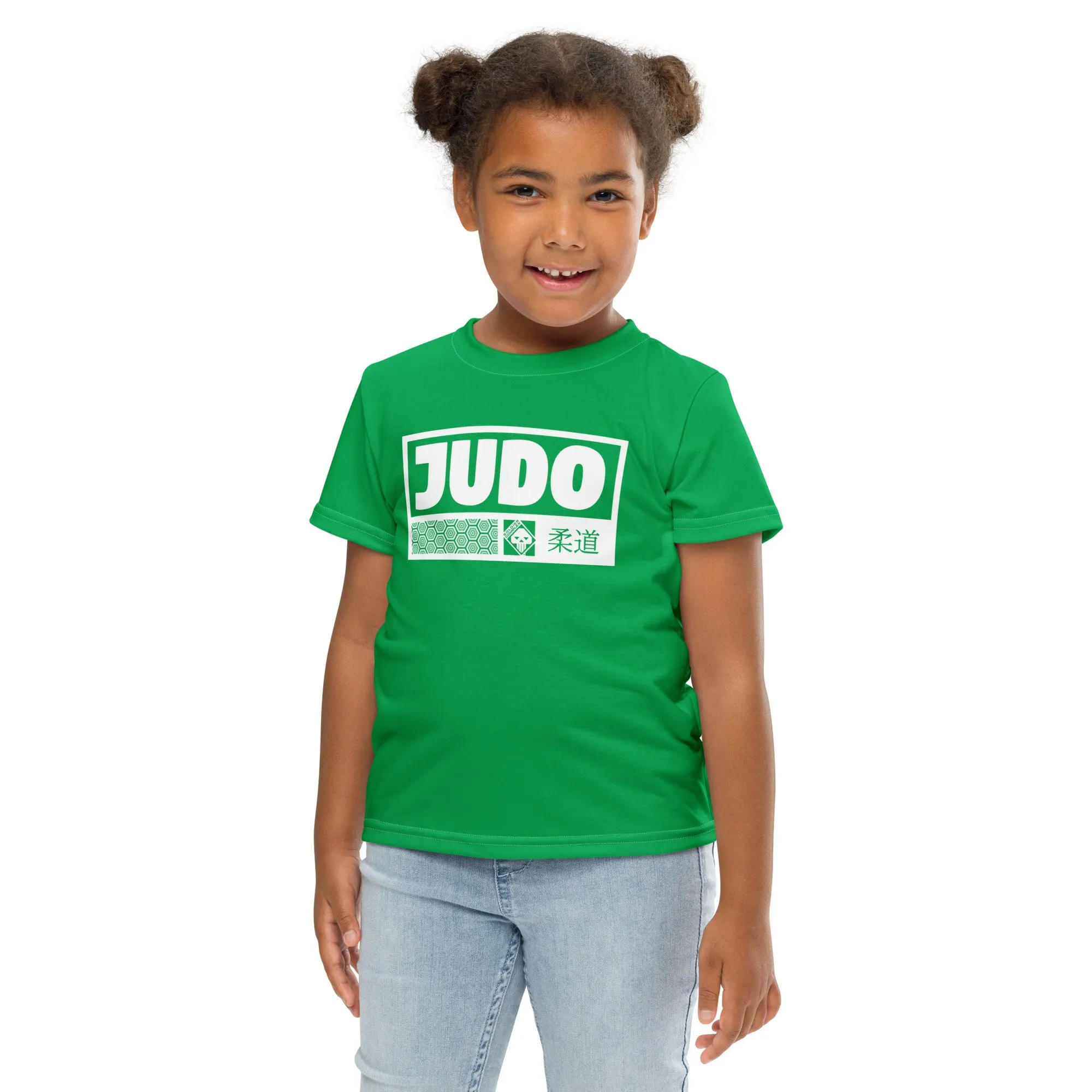 Sun-Safe Fun: Girl's Short Sleeve Judo Rash Guard - Jade