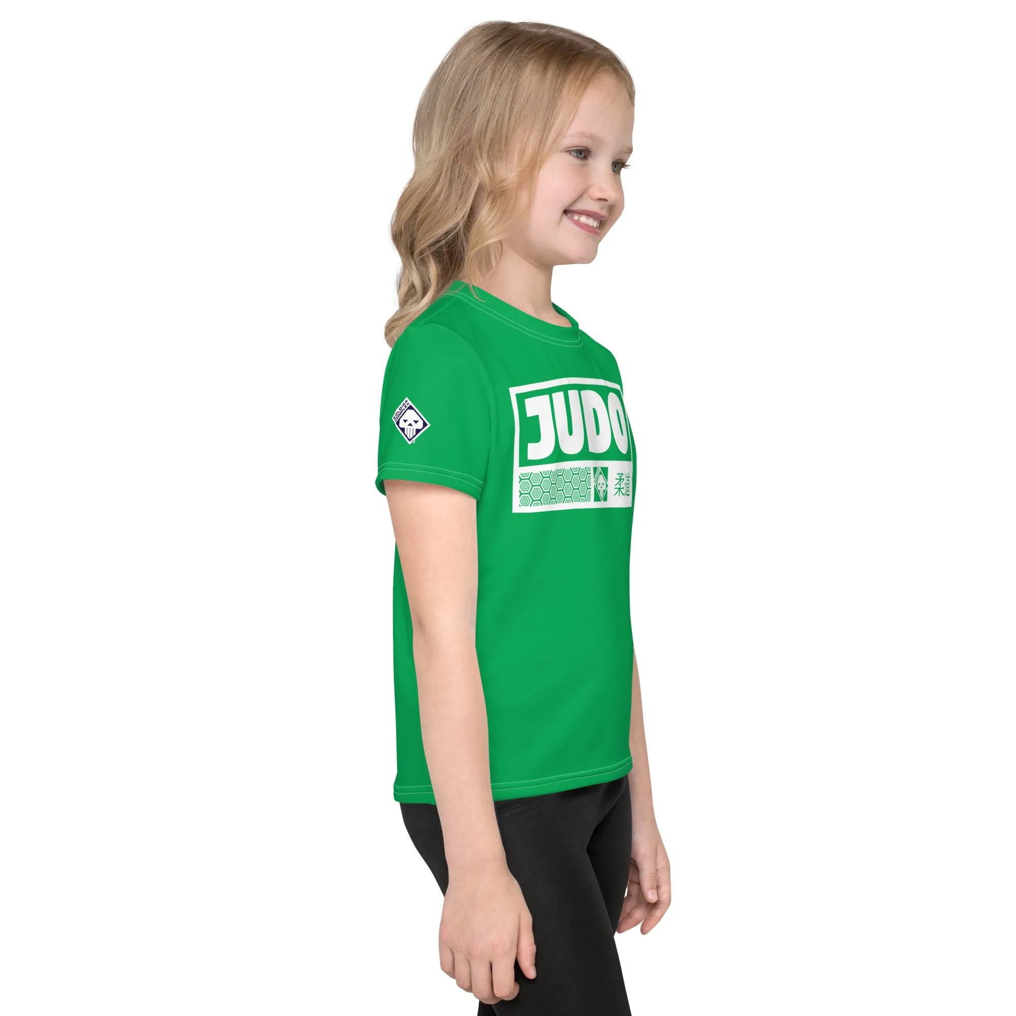 Sun-Safe Fun: Girl's Short Sleeve Judo Rash Guard - Jade