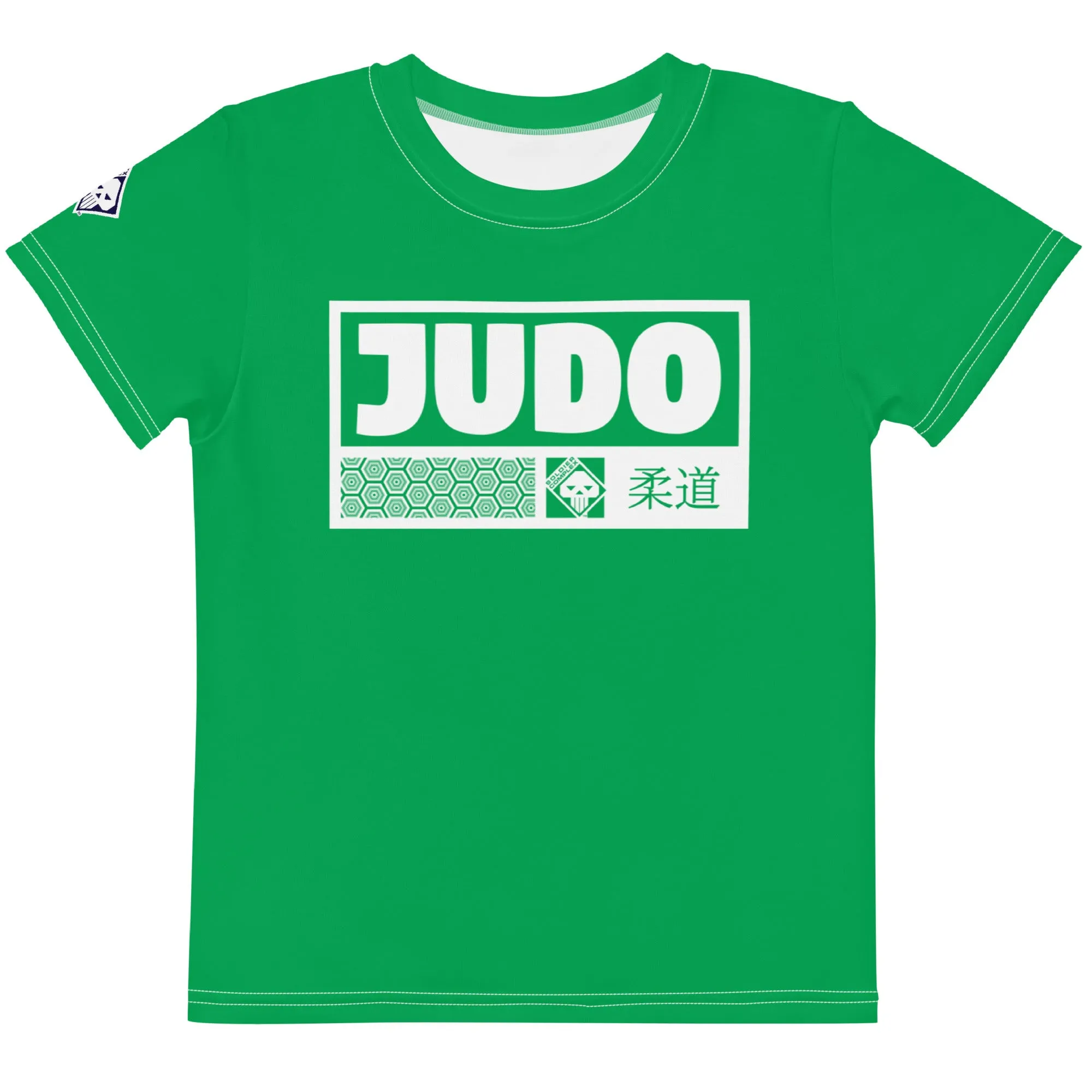 Sun-Safe Fun: Girl's Short Sleeve Judo Rash Guard - Jade